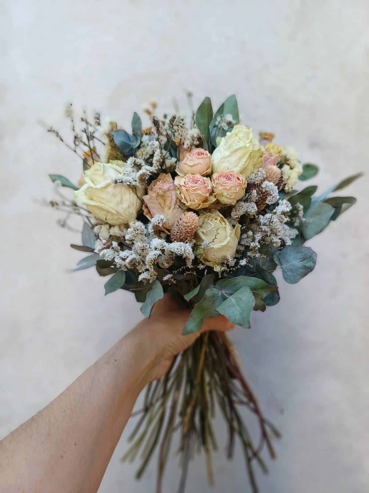 Ramos de novia de rosas secas